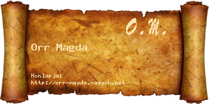 Orr Magda névjegykártya